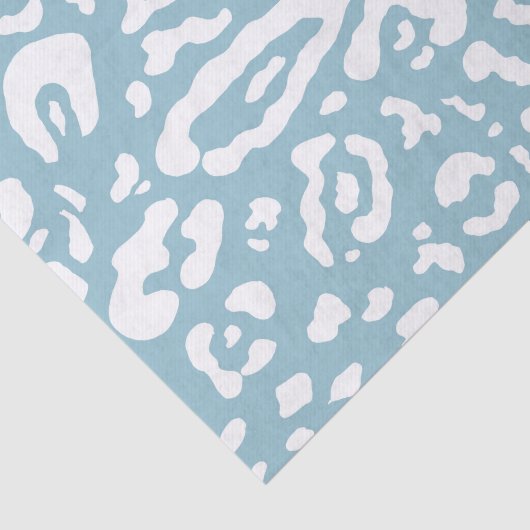 Blauw & Witte Cheetah Luipaard Dierprint Feest  Tissuepapier (Detail)