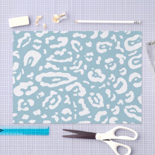 Blauw & Witte Cheetah Luipaard Dierprint Feest  Tissuepapier (Craft)