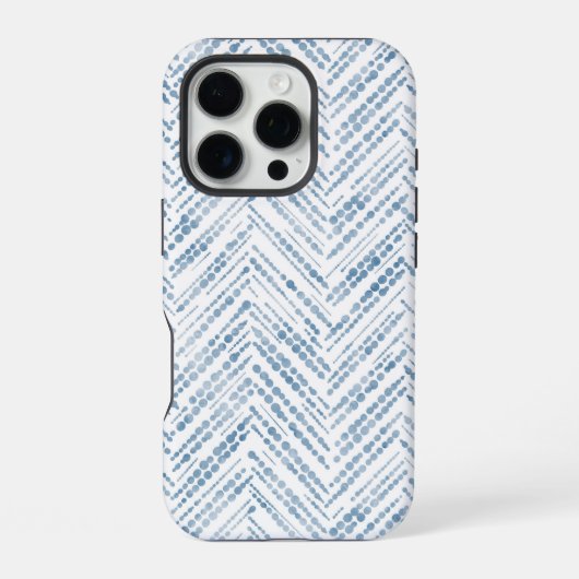 Blauw witte Chevron pijlen kust telefoonhoes iPhone Hoesje (Achterkant)