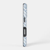 Blauw witte Chevron pijlen kust telefoonhoes iPhone Hoesje (Rechterkant)