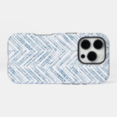 Blauw witte Chevron pijlen kust telefoonhoes iPhone Hoesje (Achterkant horizontaal)