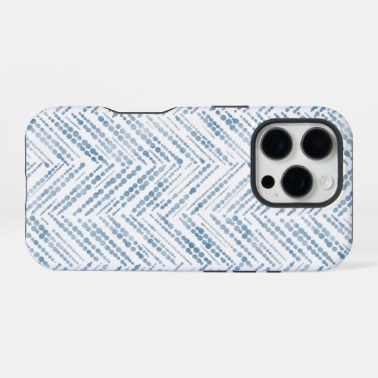 Blauw witte Chevron pijlen kust telefoonhoes iPhone Hoesje (Achterkant horizontaal)