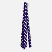 Blauw Witte Chevron Zigzag Patroon Stropdas (Voorkant)