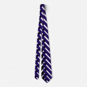 Blauw Witte Chevron Zigzag Patroon Stropdas (Achterkant)