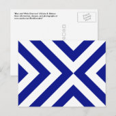 Blauw-witte Chevrons Briefkaart (Voorkant / Achterkant)