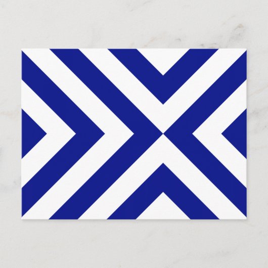 Blauw-witte Chevrons Briefkaart (Voorkant)