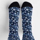 Blauw Witte Chic Bloem Sokken (Top)