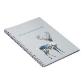 Blauw Witte Chic Herten Notitieboek (Rechterzijde)
