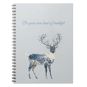 Blauw Witte Chic Herten Notitieboek