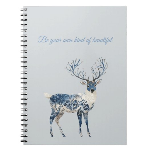 Blauw Witte Chic Herten Notitieboek (Voorkant)