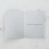 Blauw Witte Chic Herten Verjaardag Kaart (Binnen)
