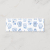 Blauw Witte Chinese Aardewerk Huwelijkswebsite Ins Mini Visitekaartje (Achterkant)