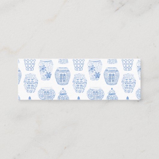 Blauw Witte Chinese Aardewerk Huwelijkswebsite Ins Mini Visitekaartje (Achterkant)