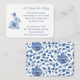 Blauw Witte Chino Boeken Voor Baby Shower Informatiekaartje