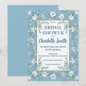 blauw-witte Chinoiserie antieke bruidsdouche Save The Date (Voorkant / Achterkant)