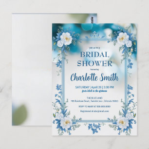 blauw-witte Chinoiserie antieke bruidsshower Briefkaart