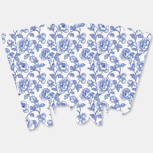 Blauw-witte Chinoiserie Bloemen Bedankdoosjes (Ongevouwen)