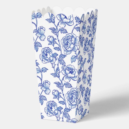 Blauw-witte Chinoiserie Bloemen Bedankdoosjes (Voorkant)