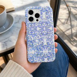 Blauw Witte Chinoiserie Bloemige Vintage iPhone 15 Pro Max Hoesje