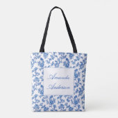 Blauw-witte Chinoiserie Boodschappentas Tote Bag (Achterkant)