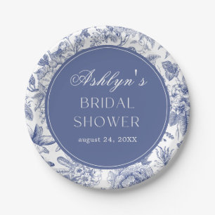 Blauw Witte Chinoiserie Bruidsdiner Papieren Borde Bordje