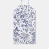 Blauw Witte Chinoiserie Bruidsfeest Cadeaubijsluit Cadeaulabel (Achterkant)