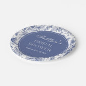 Blauw Witte Chinoiserie Bruidsfeest Papieren Borde Papieren Bordje (Gekanteld)