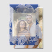 Blauw Witte Chinoiserie Bruidsfeest Vellum Uitnodigingen (Offset (Koppel))