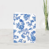 Blauw-witte Chinoiserie Bruidssalon  Bedankkaart (Achterkant)