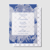 Blauw Witte Chinoiserie Bruiloftsshower Vellum Uitnodigingen (Offset (Uitnodiging))