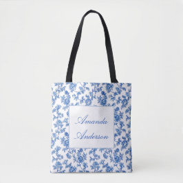 Blauw-witte Chinoiserie-Canvas tas