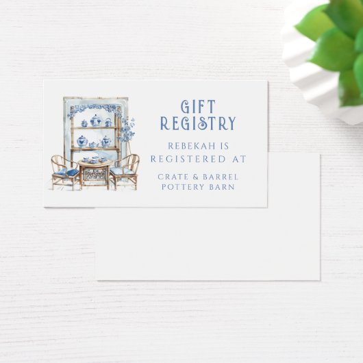 Blauw-witte Chinoiserie | Kaart van cadeauregister (Bureau)