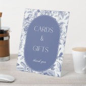 Blauw Witte Chinoiserie Kaarten en Cadeaus Tafelbo Reclamebord Met Voetstuk (Insitu)