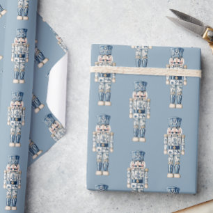 Blauw-witte Chinoiserie Kerst Notenkraker Cadeaupapier