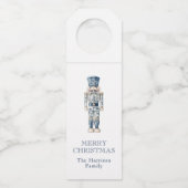 Blauw-witte Chinoiserie Kerst Notenkraker Flessenhanger (Voorkant)