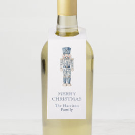 Blauw-witte Chinoiserie Kerst Notenkraker Flessenhanger