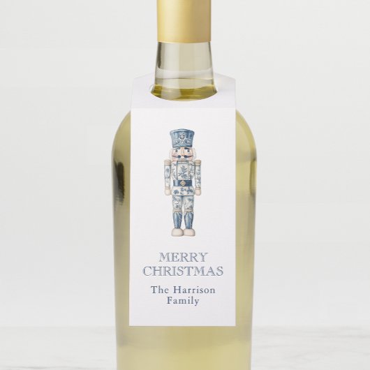 Blauw-witte Chinoiserie Kerst Notenkraker Flessenhanger