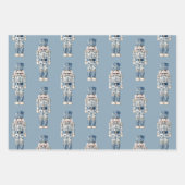 Blauw-witte Chinoiserie Kerst Notenkraker Inpakpapier Vel (Voorkant)