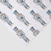 Blauw-witte Chinoiserie Kerst Notenkraker Tissuepapier (Detail)