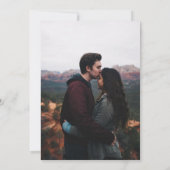 Blauw Witte Chinoiserie met Fotobloemen Bruiloft Kaart (Achterkant)