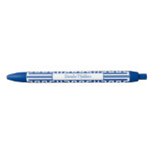 Blauw-witte Chinoiserie Monogram Lattice Style Blauwe Inkt Pen (Voorkant)