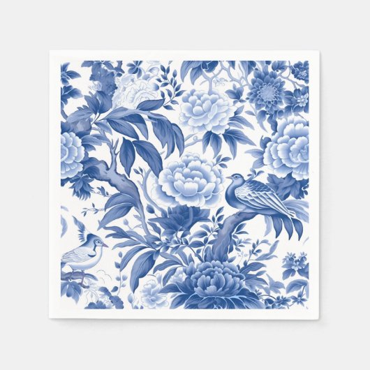 Blauw-witte Chinoiserie papieren servet (Voorkant)