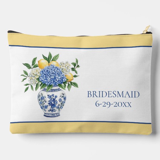 Blauw-witte Chinoiserie vaas met hortensia's Etui (Achterkant)