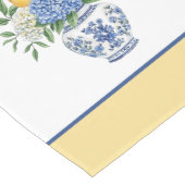 Blauw-witte Chinoiserie vaas met hortensia's Medium Tafelloper (Hoek)