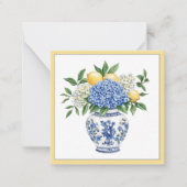 Blauw-witte Chinoiserie vaas met hortensia's Notitiekaartje (Voorkant)