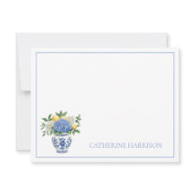 Blauw-witte Chinoiserie vaas met hortensia's