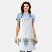 Blauw-witte Chinoiserie vaas met hortensia's Schort (Gedragen)