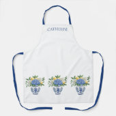 Blauw-witte Chinoiserie vaas met hortensia's Schort (Voorkant)