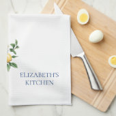 Blauw-witte Chinoiserie vaas met hortensia's Theedoek (Quarter Fold)