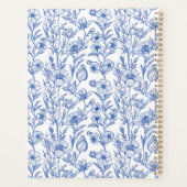 Blauw-witte Chinoiserie Wildflower Planner (Achterkant)